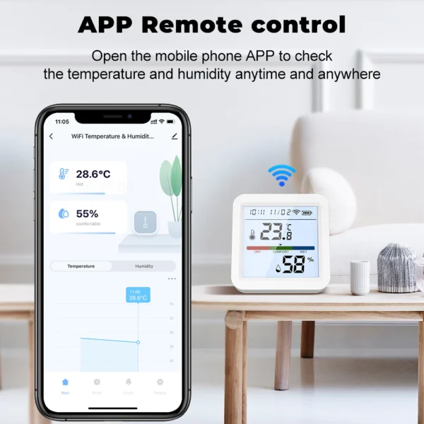 WiFi Temperature Humidity Sensor Backlight